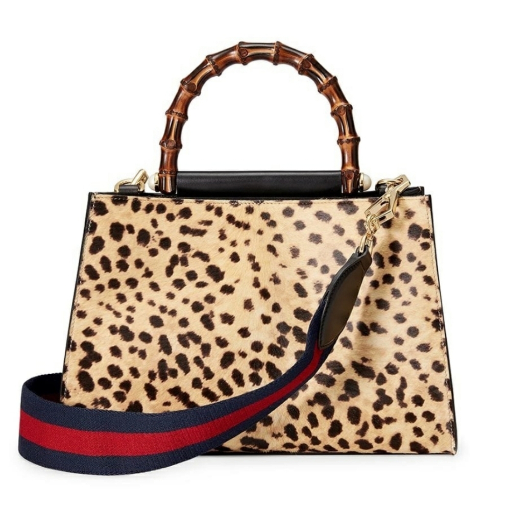 Gucci Calfskin Leopard Handbag